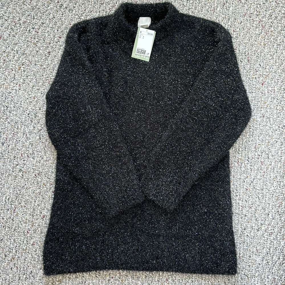 H&M oversized sparkly sweater black small